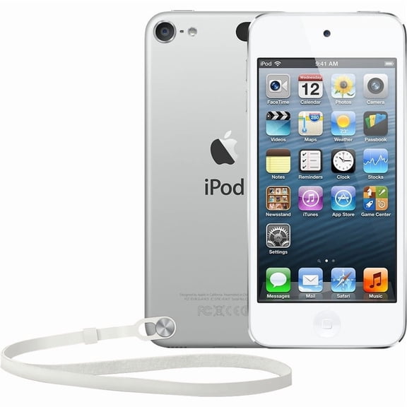 Pre-Owned Apple iPod touch MP3 Audio Video Player 32GB (5th Gen), Mono, Touchscreen, Calendar, Volume Limit, Retina display, Mac, PC, White/4" Screen, 1, 1, 1