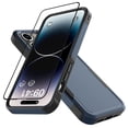 thumbnail image 1 of Apple iphone 15 Plus Phone Case with Tempered Glass Screen Protector, eBizWare Shockproof Case Cover for iphone 15 Plus, Heavy Duty Armor Full Body Protective Case -Blue, 1 of 8