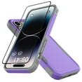 thumbnail image 1 of Apple iphone 15 Pro Phone Case with Tempered Glass Screen Protector, eBizWare Shockproof Case Cover for iphone 15 Pro, Heavy Duty Armor Full Body Protective Case -Purple, 1 of 8