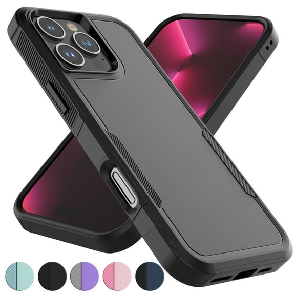 For Apple iphone 16 Pro Phone Case, Ebizware Heavy Duty Shockproof Case [Military Grade Drop Tested] Dual Layer Full Body Protective Cover for iphone 16 Pro -Black