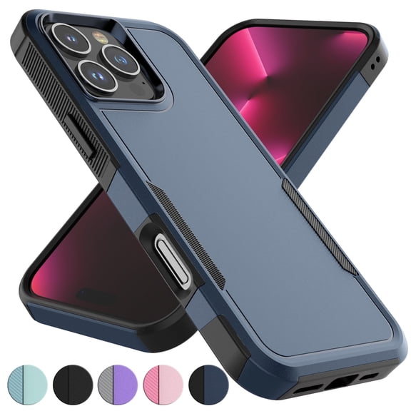 For Apple iphone 16 Pro Phone Case, Ebizware Heavy Duty Shockproof Case [Military Grade Drop Tested] Dual Layer Full Body Protective Cover for iphone 16 Pro -Blue