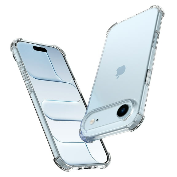 For Apple iphone 17 Air Case Clear, Military Grade Drop Protection Anti Yellowing Clear Case for iphone 17 Air, Tekcoo Shockproof Rugged Protective Bumper Slim Cell Phone Cover - Crystal Clear