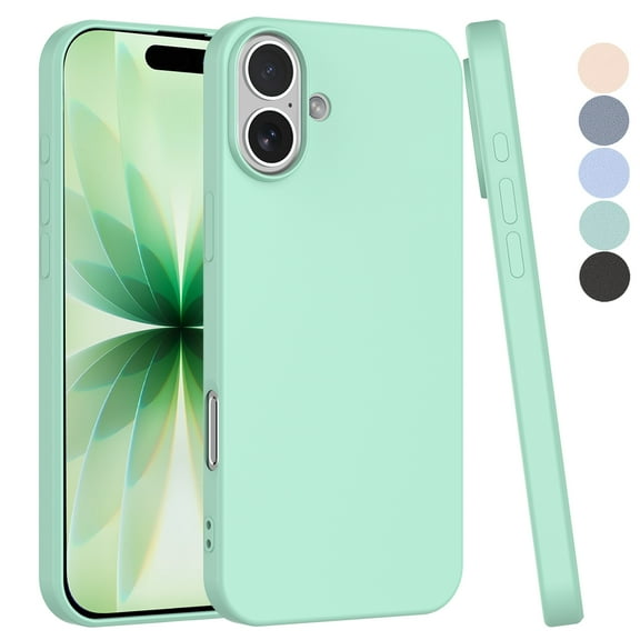 For Apple iphone 17 Case, Liquid Silicone Cell Phone Case for iphone 17, Ebizware Shockproof Full-Body Protective Rugged Rubber Ultra Slim Cover with Microfiber Lining - Mint