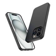 For Apple iphone 17 Pro Case, Liquid Silicone Cell Phone Case for iphone 17 Pro, Ebizware Shockproof Full-Body Protective Rugged Rubber Ultra Slim Cover with Microfiber Lining - Black