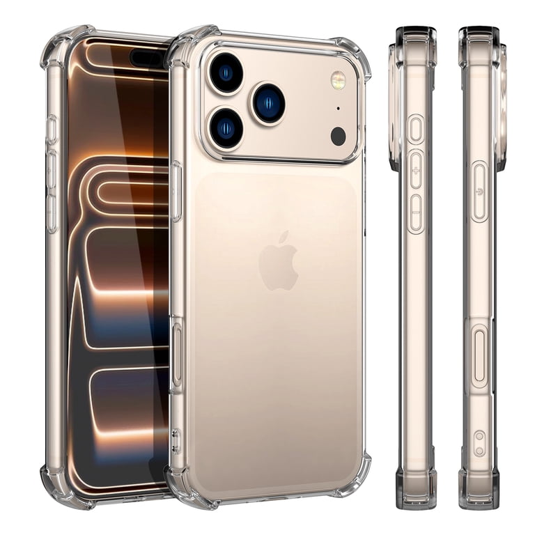 For Apple iphone 17 Pro Max Clear Case, Ebizware Non-Yellowing Shockproof  Slim Cell Phone Case Full Body Protective Soft TPU Cover for iPhone 17 Pro  Max 6.9" - Crystal Clear - Walmart.com