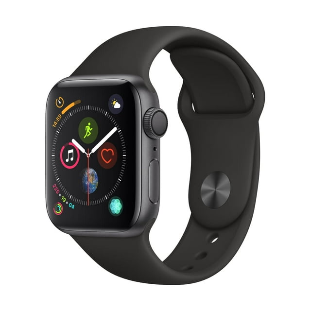 Apple&nbsp;Watch Series&nbsp;4 GPS, 44mm Space Gray Aluminum Case with Black Sport Band