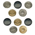 thumbnail image 1 of Apple on Stack of Books Reading Library Teacher Set of 10 Metal 0.6" (15mm) Sewing Shank Round Buttons - Gold Color, 1 of 5