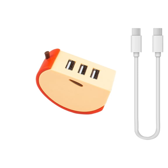 Apple-shaped 3-Port USB Hub,Multifunctional Laptop Splitter With Charging And Data Transfer for Office, Daily Entertainment&Travel,12 in (Red)