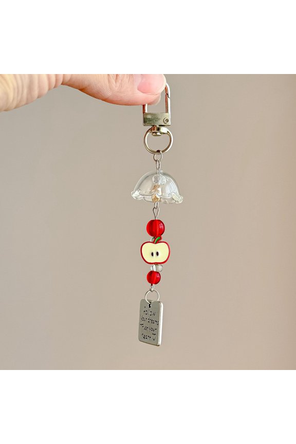 Apple wind chime cute lucky handmade accessory bag pendant lanyard gift keychain
