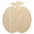 thumbnail image 1 of Apple with Heart Wood Shape Unfinished Piece Cutout Craft DIY Projects - 4.70 Inch Size - 1/8 Inch Thick, 1 of 7