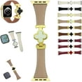 thumbnail image 1 of Appleband Lucky Flower Leather Strap For Apple Watch Ultra/SE/9/8/7/6/5/4/3/2/1, Magnetic Buckle Replacement Thin Strap, Slim Leather Bands, 1 of 8