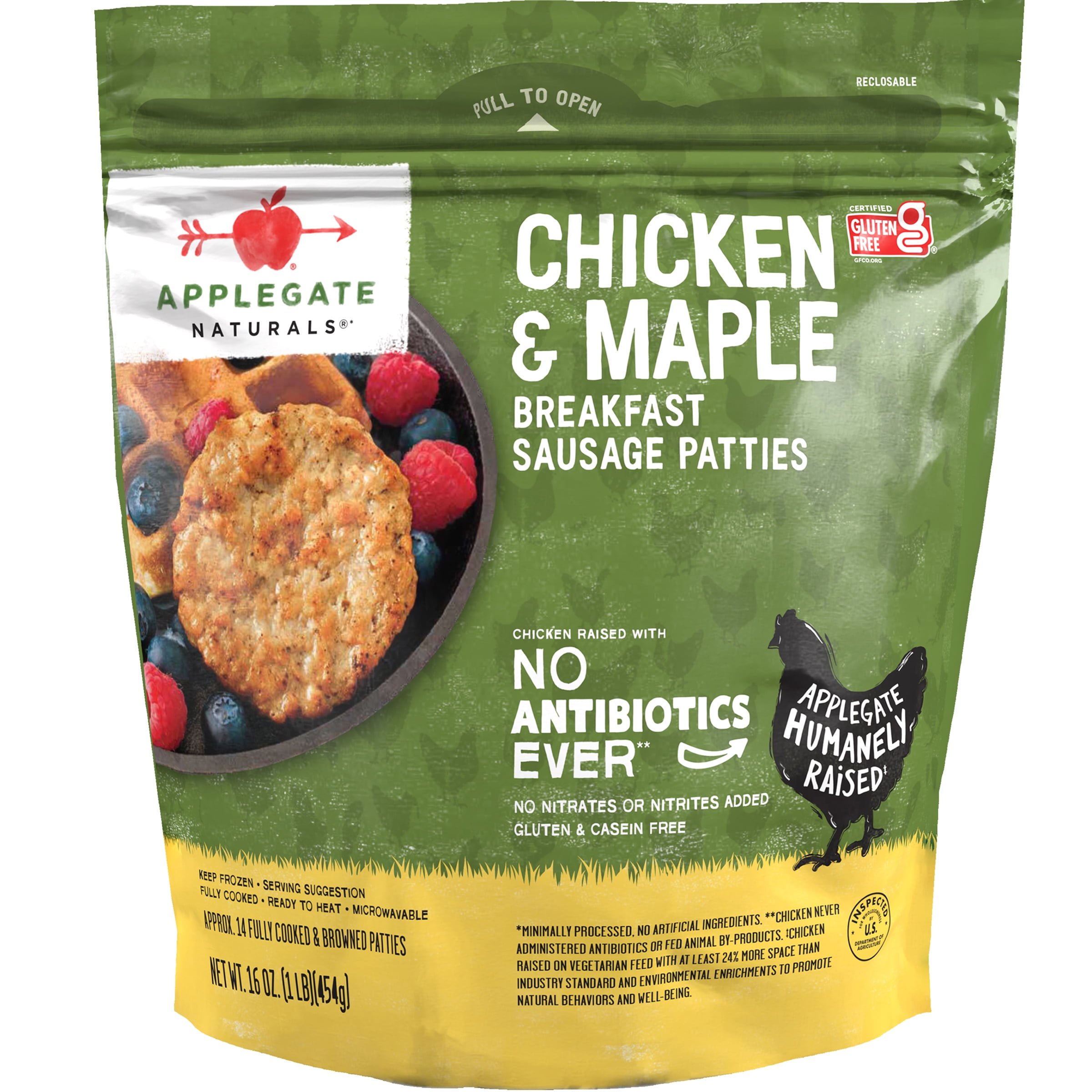 Applegate Natural Chicken & Maple Breakfast Sausage Patties GlutenFree
