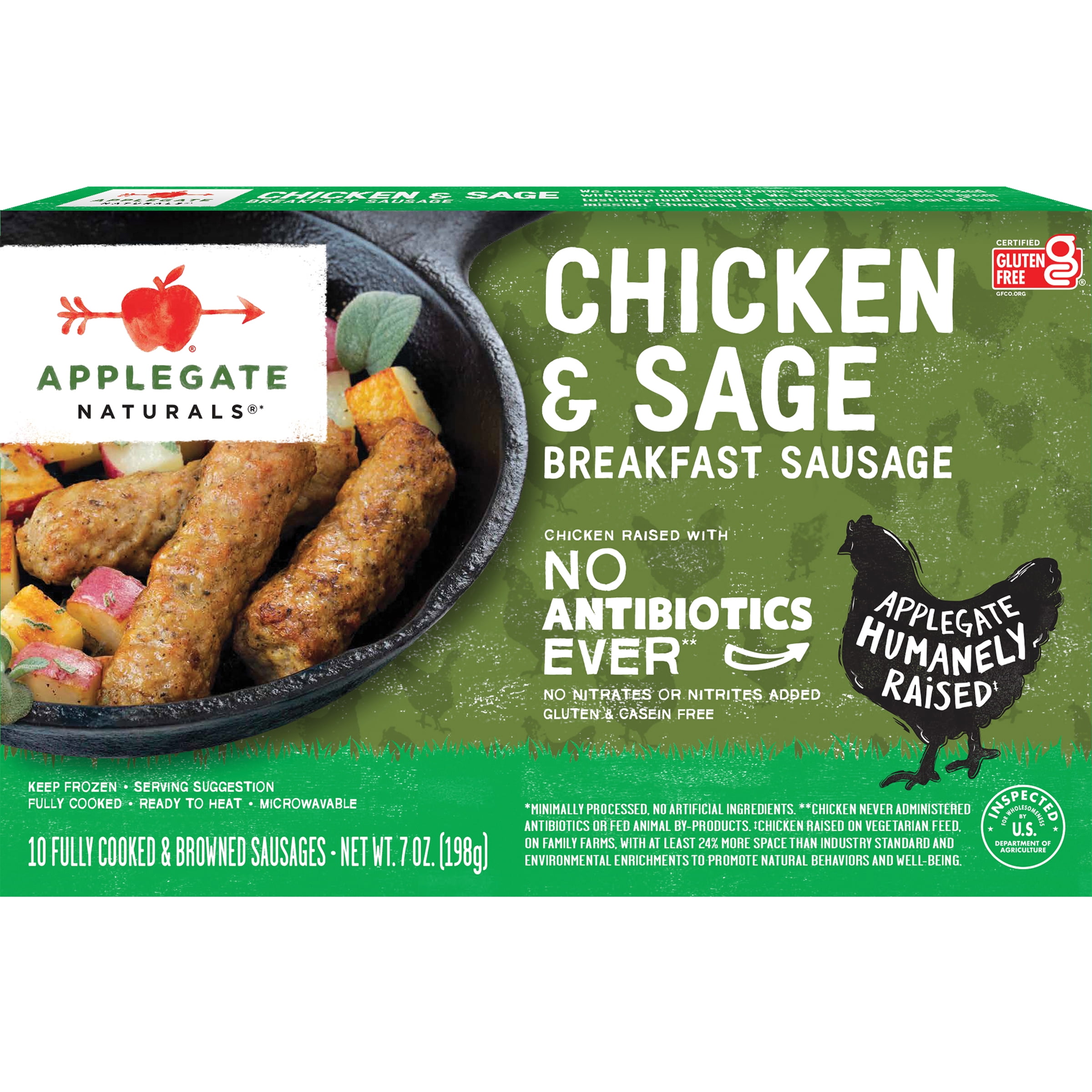 Applegate, Natural Chicken & Sage Breakfast Sausage Links, 7oz (Frozen)