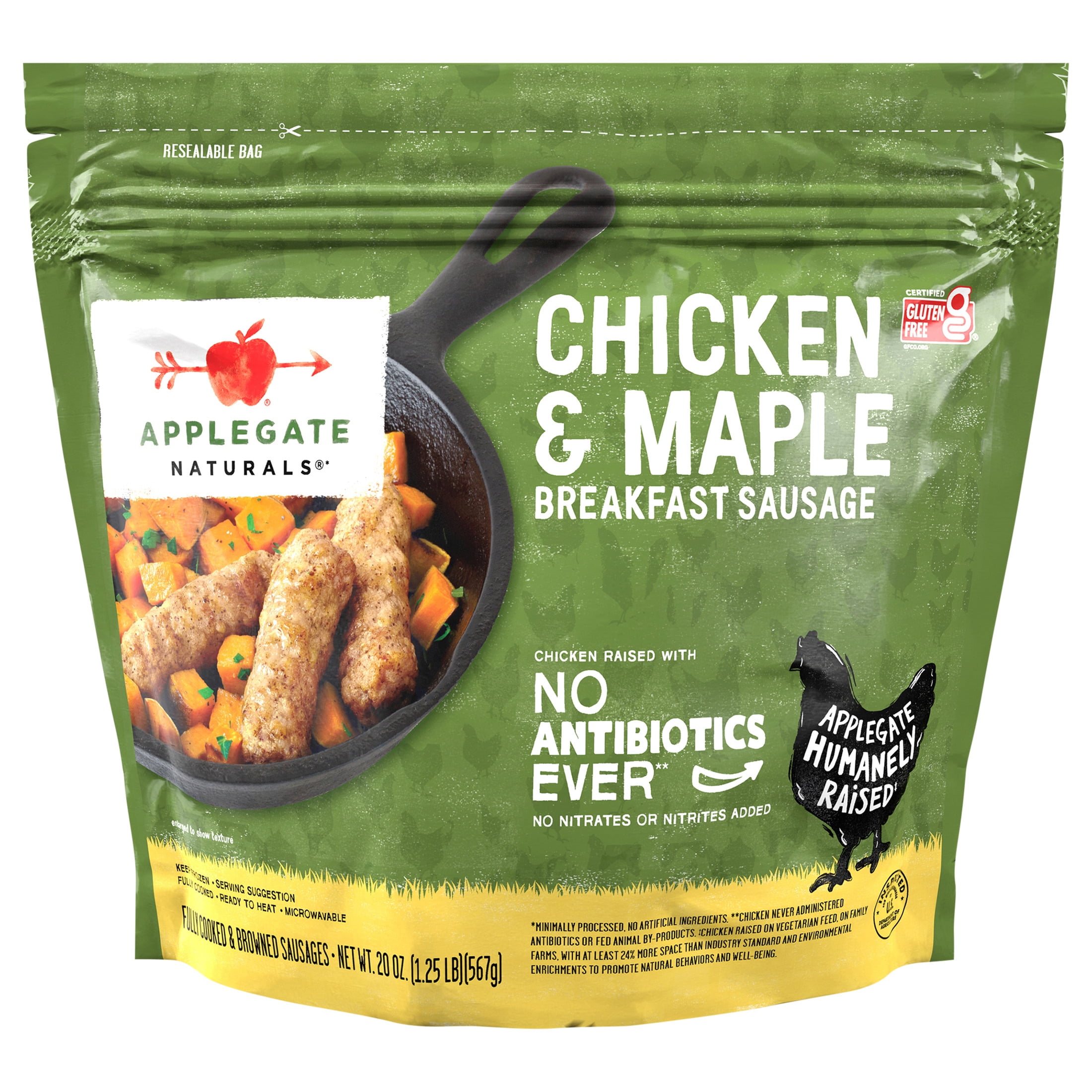 Applegate Natural Chicken & Maple Breakfast Sausage Links, 20oz (Frozen)
