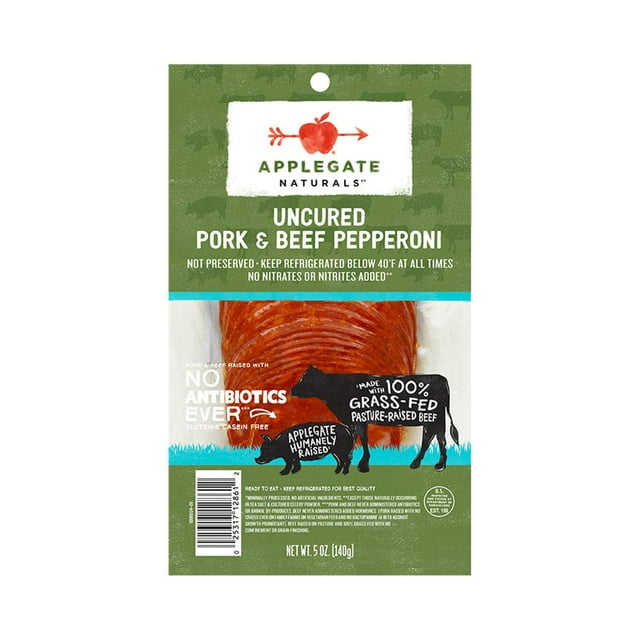 Applegate Uncured Pepperoni, Pork & Beef 5 OZ (Pack of 12