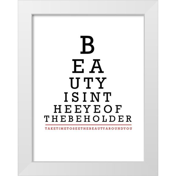 Appleman, Sam 12x14 White Modern Wood Framed Museum Art Print Titled - Beauty Eye Chart