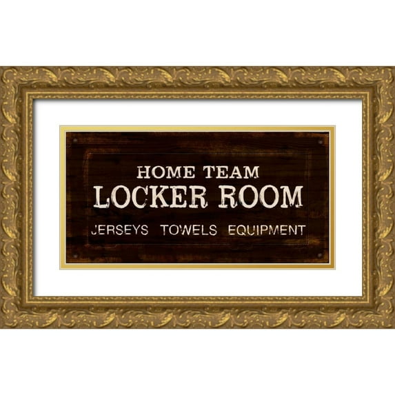 Appleman, Sam 14x9 Gold Ornate Wood Framed with Double Matting Museum Art Print Titled - Vintage Locker Room