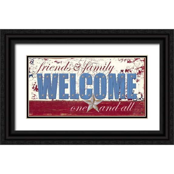 Appleman, Sam 18x11 Black Ornate Wood Framed with Double Matting Museum Art Print Titled - Patriotic Welcome