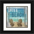 thumbnail image 1 of Appleman, Sam 20x20 Black Ornate Wood Framed with Double Matting Museum Art Print Titled - Lifes A Beach Weathered Wood Sign, 1 of 4