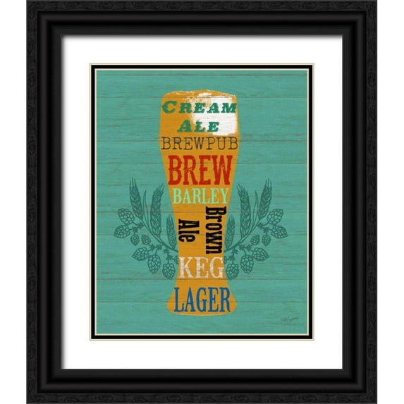 Appleman, Sam 20x24 Black Ornate Wood Framed with Double Matting Museum Art Print Titled - Pint Glass Of Beer