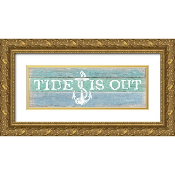 Appleman, Sam 24x11 Gold Ornate Wood Framed with Double Matting Museum Art Print Titled - Tide Is Out