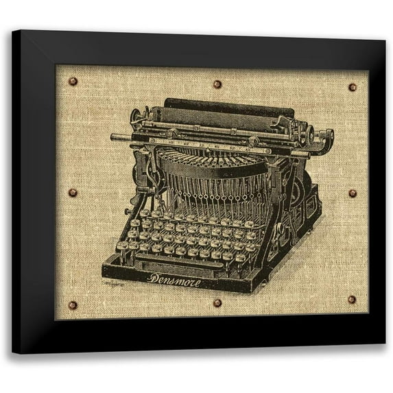 Appleman, Sam 24x20 Black Modern Framed Museum Art Print Titled - Vintage Typewriter