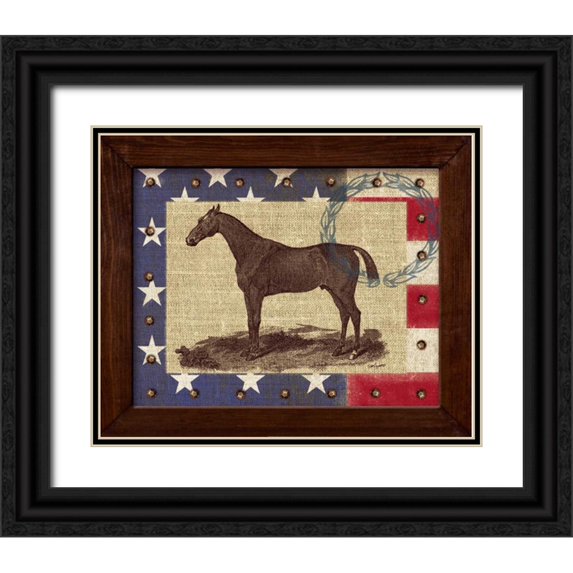 Appleman, Sam 24x20 Black Ornate Wood Framed with Double Matting Museum Art Print Titled - American Equestrian
