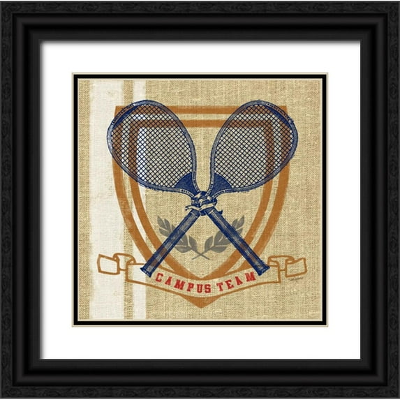Appleman, Sam 26x26 Black Ornate Wood Framed with Double Matting Museum Art Print Titled - Campus Tennis Team
