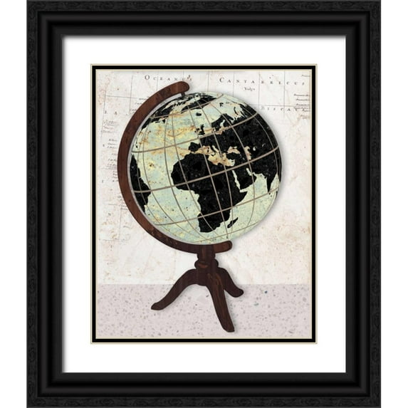 Appleman, Sam 26x32 Black Ornate Wood Framed with Double Matting Museum Art Print Titled - Vintage Globe