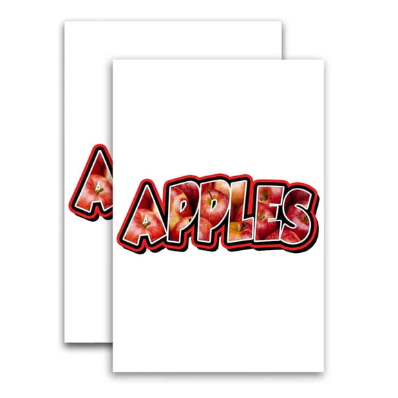 Apples (24" X 36") Vinyl Decal Only (Pack of 2) |Sign|Sticker|Poster