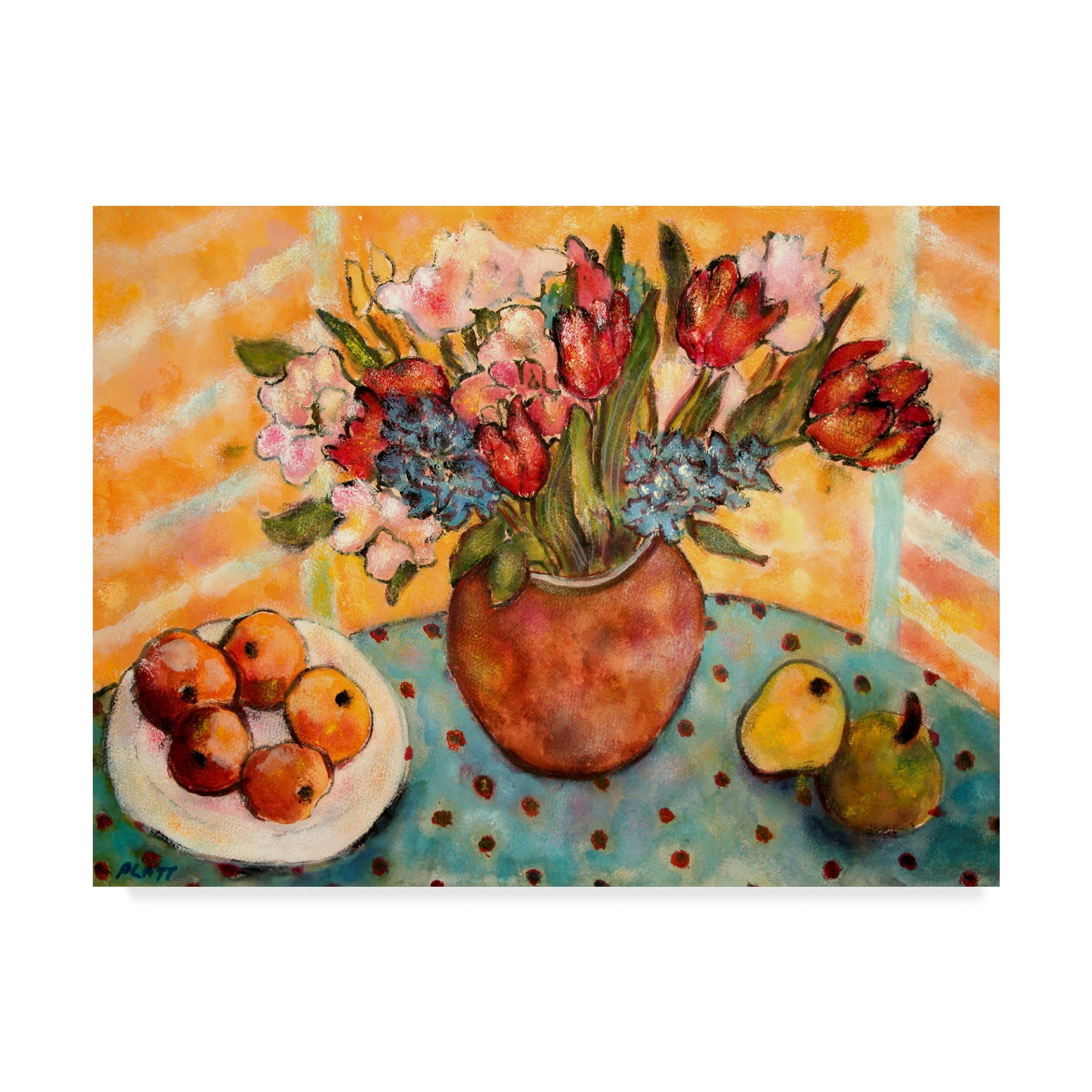 Apples And Flowers' Canvas Art by Lorraine Platt
