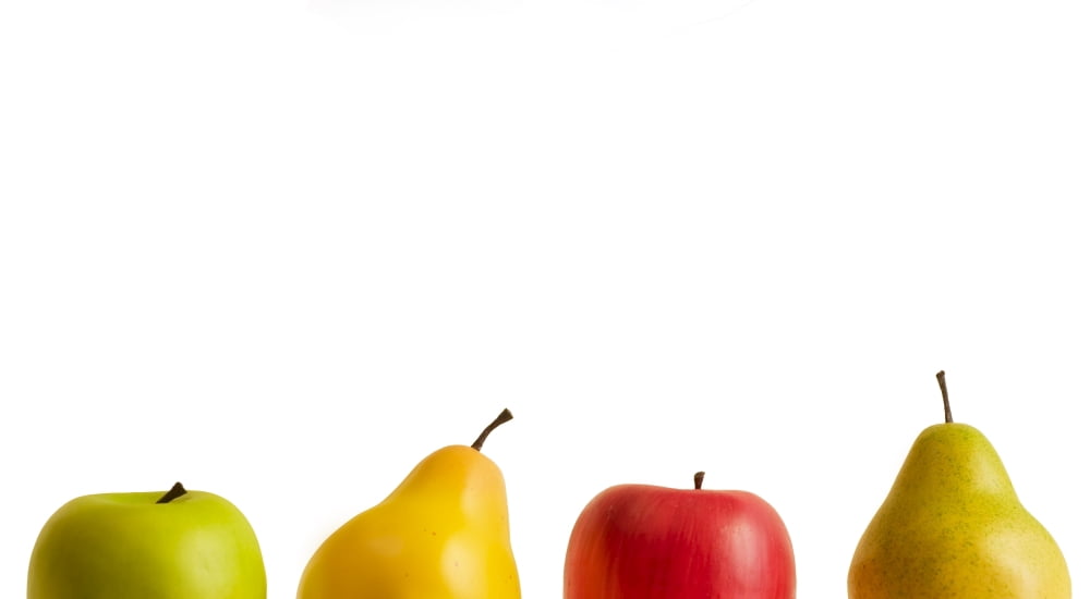 Apples And Pears Canvas Art - Chris and Kate Knorr Design Pics (40 x 22)