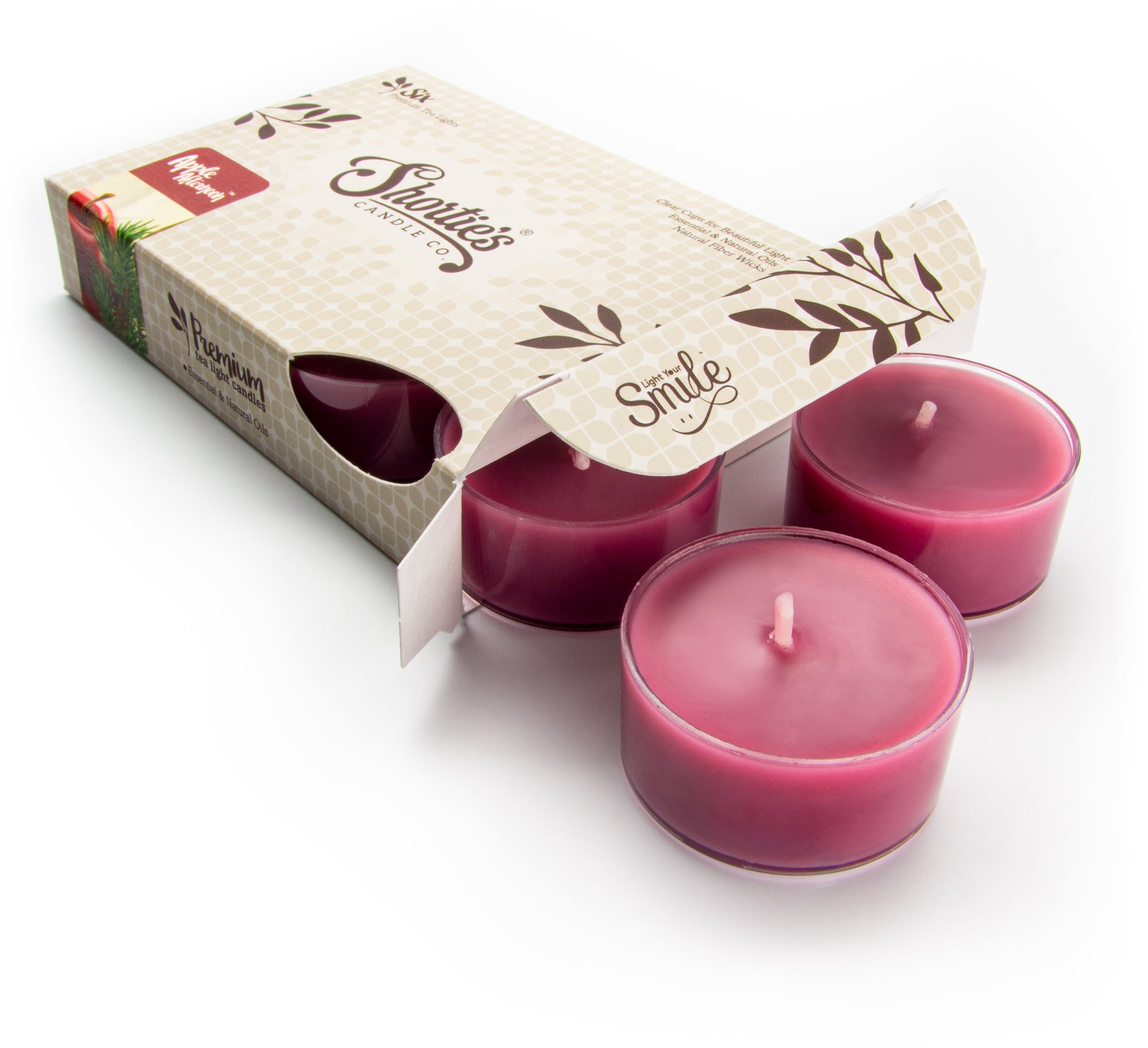 Apples & Cinnamon Tealight Candles 6 Dark Red Premium Tea Lights