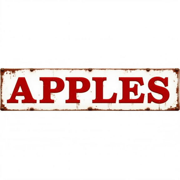 Apples Fruit Tin Signs 16*4 Inches "Apples" Kitchen, Patio, Dining Room Decor Retro Kitchen Decor, Kitchen Signs, Outdoor Sign