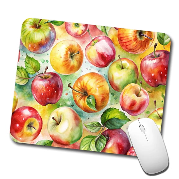 Apples Fruit Watercolor Mouse Pad Low Profile Gaming Mat