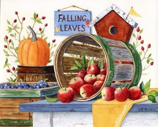 Apples Grapes & Pumpkins Canvas Art - Maureen Mccarthy (20 x 16)