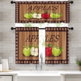 thumbnail image 1 of Apples Kitchen Window Curtains Valance and Tier Set 36 Inch Farmhouse Fruits Rod Pocket Short Tier Curtain, Vintage Small Drapes for Kitchen Decor, 1 of 6