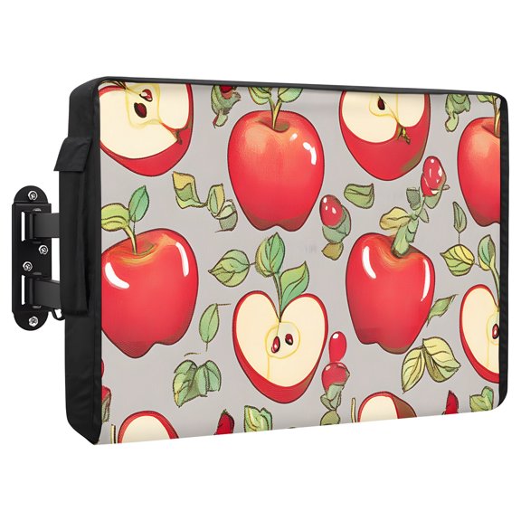 Apples Outdoor TV Cover 40 to 43 Inch Fruits Modern Art Weatherproof and Waterproof TV Cover Heavy Duty Outside Flat TV Screen Protector with Remote Control Pocket