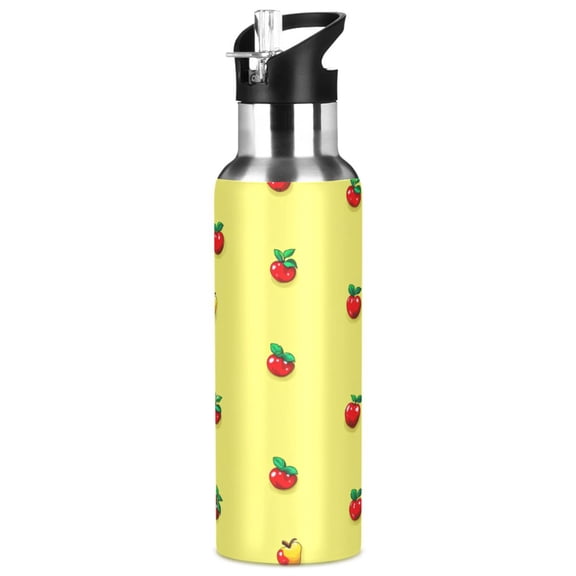 Apples Pattern Design 1000ml Double Walled Stainless Steel LeakProof Sports Bottle Thermo 8h Portable
