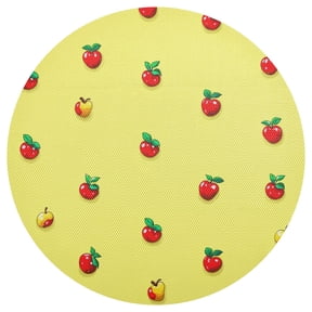 Apples Pattern Design 15.4in Diameter PVC Plate Mat, Heat-Resistant and Cuttable, Kitchen Decor