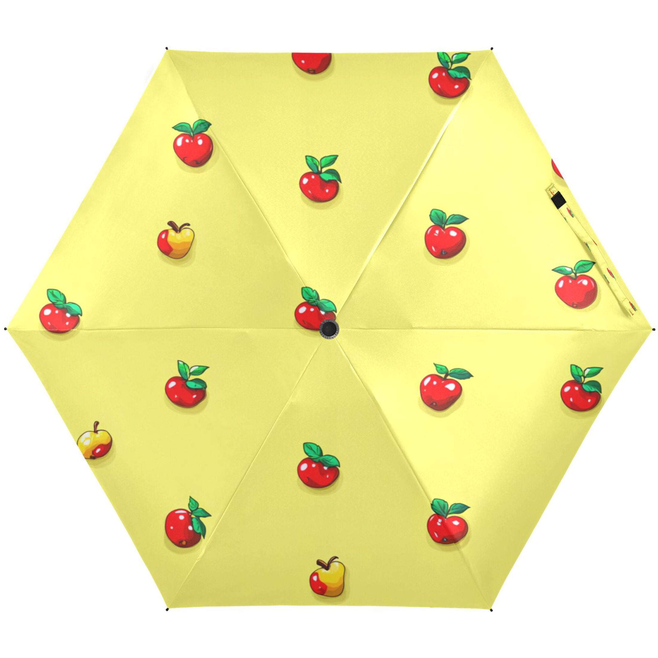 Apples Pattern Design Umbrellas for Sun Auto Open Close UV50+ Waterproof 5-Fold Compact Fiberglass Frame