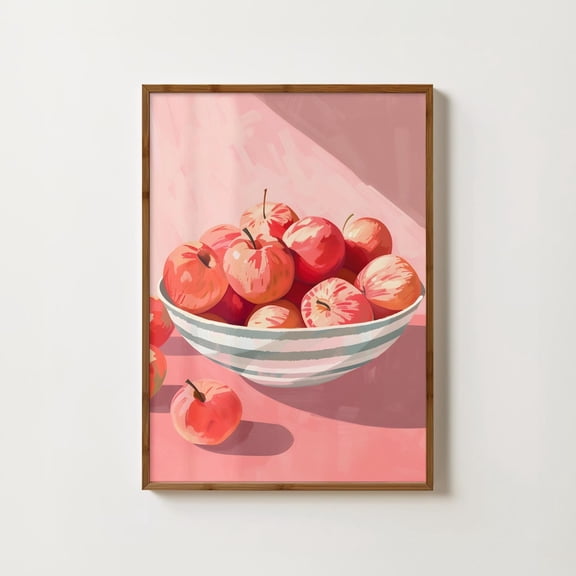 Apples Print Red Apple Wall Art Fruit Bowl Print Apple Kitchen Print Fruit Market Print Apple Art Food Print For Kitchen Cafe Decor Home Decor #1254, Unframed Canvas Size 16x24