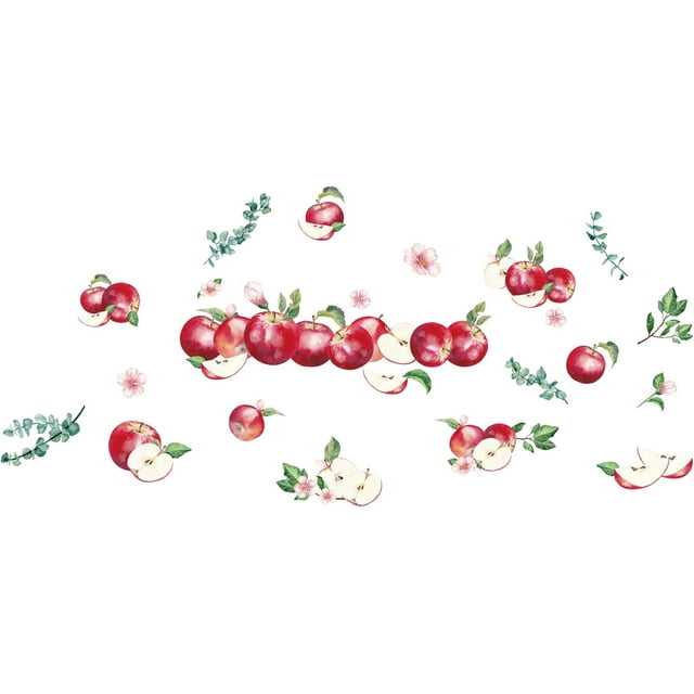 Apples Wall Decals Fruit Vinyl Wall Stickers Watercolor Wall Art