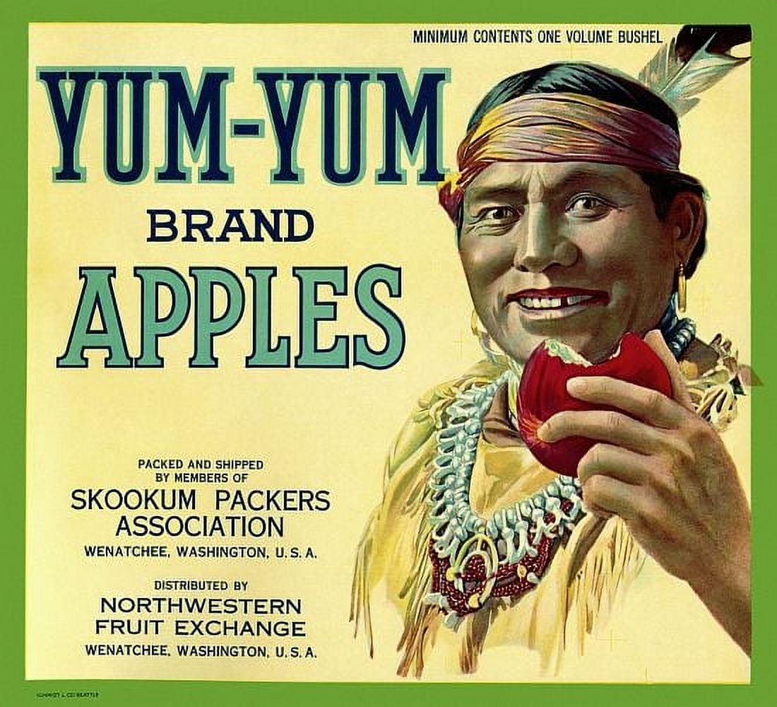 Apples Wenatchee Washington label Canvas Art -  (24 x 36)