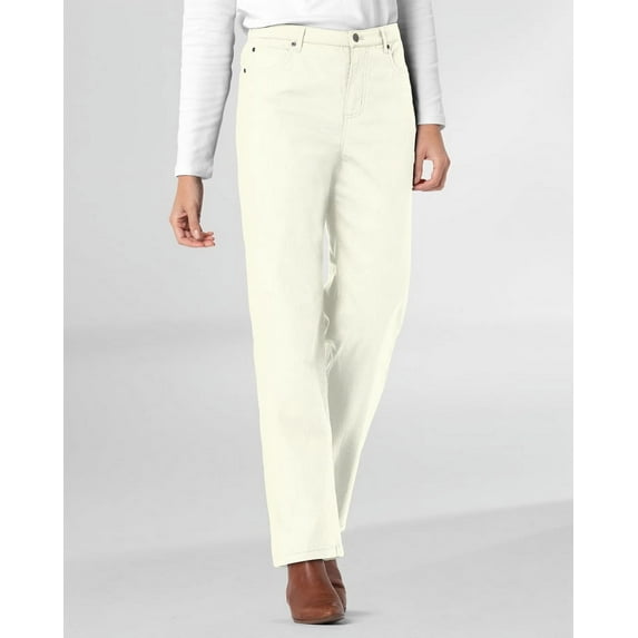 Appleseeds Womens Dreamflex Color Comfort-Waist Relaxed Straight Leg Jeans