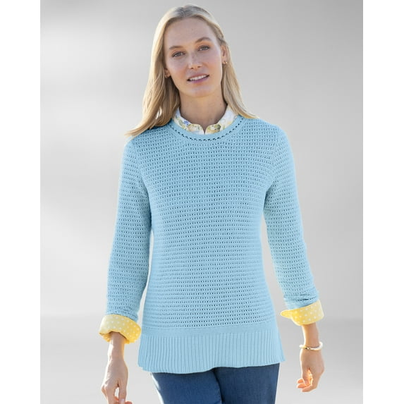 Appleseeds Womens Bayside Cotton Cross-Seasons Sweater