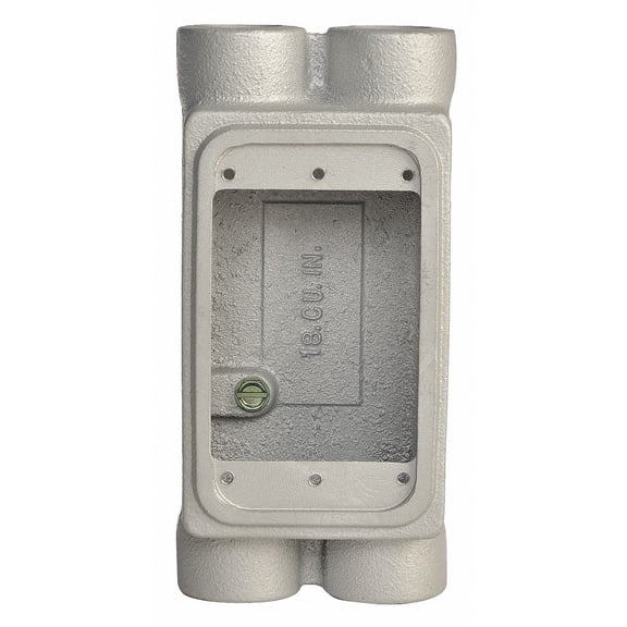 Appleton Electric Weatherproof Electrical Box, 1-Gang, 4-Inlet, Malleable Iron