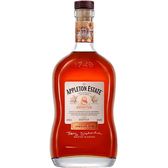 Appleton Estate Reserve Aged Rum, 8 Years, 750 ml Bottle, 43.0% ABV