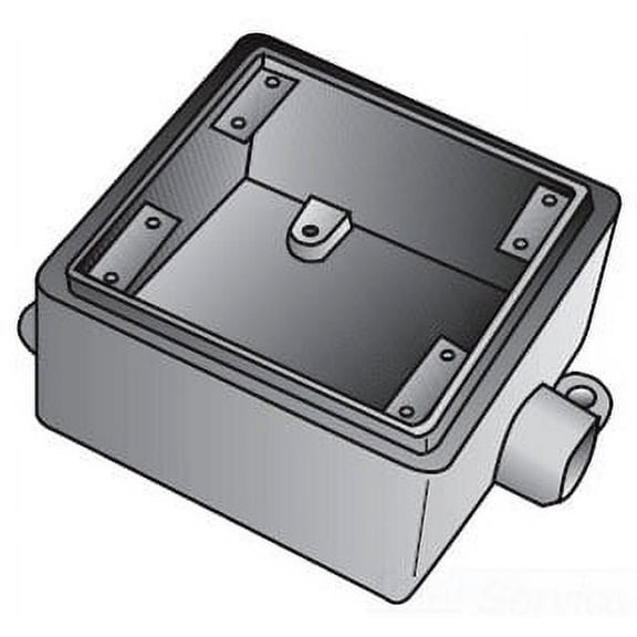 Appleton FS-2-75, 2-Gang, 3/4"" Hub, Malleable Iron, Shallow, Device Box, 1 pc