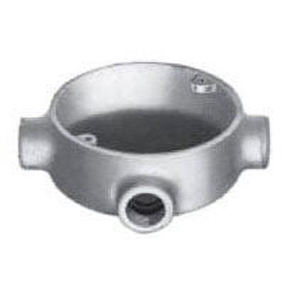 Appleton SEHT-50, 1/2"" Hub, Iron, Round, Tapped, Rigid Conduit Outlet Box, 1pc